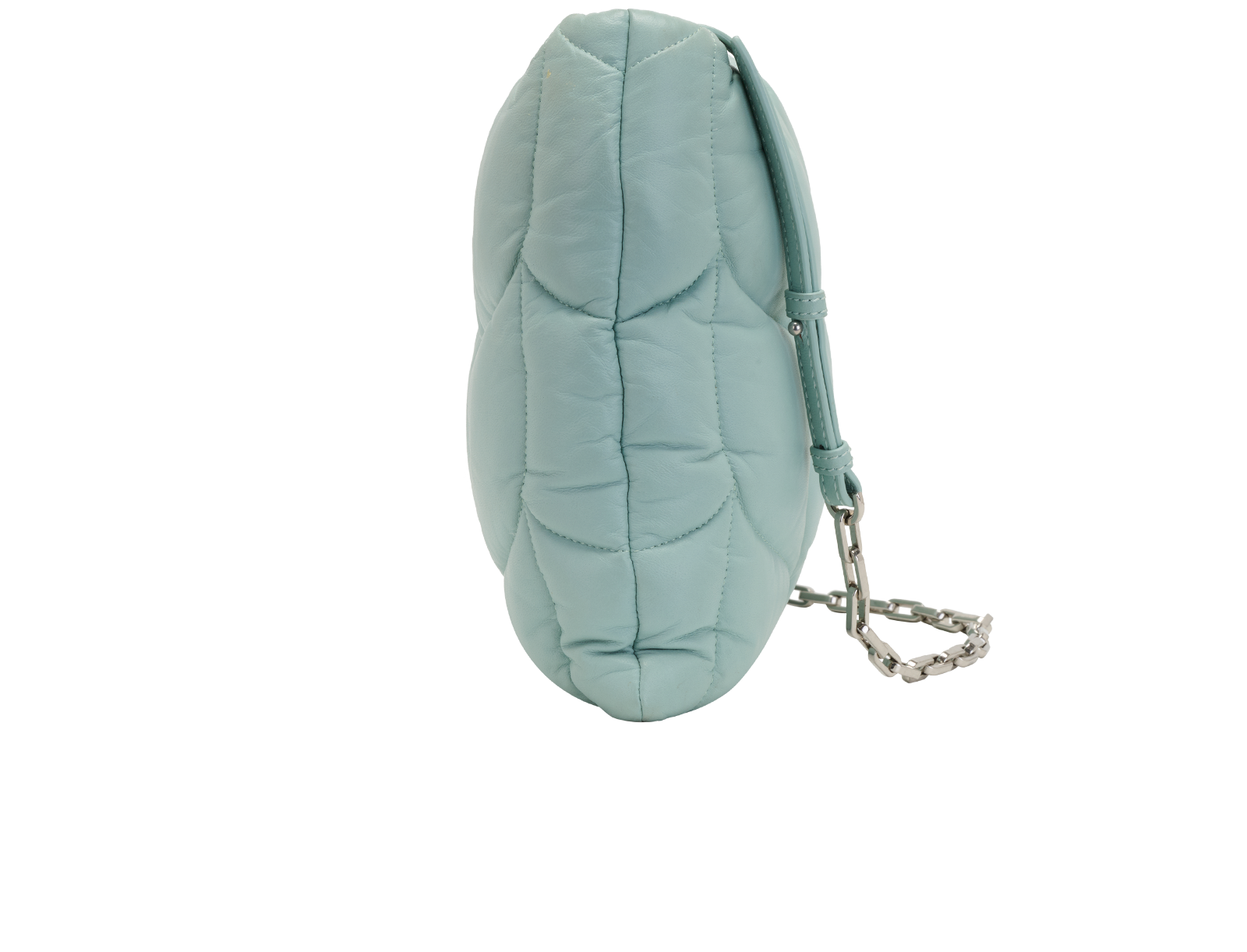 Softie Pillow Clutch, &pound;310, Handbags, Light Blue, Leather, Bottom view